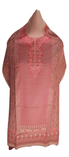 Image of Womens designer woolen suit for women with salwar and kashmiri shawl winter wear kani unstitched fabric set, stylish kurta pant set woollen dress material for women by pure pashmina wooltex