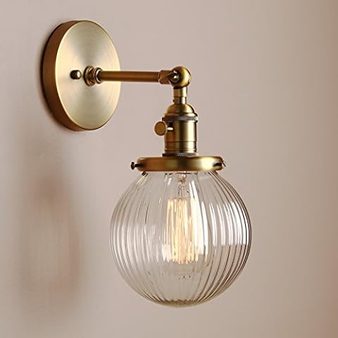 Pathson Antik Deko DesignGestreifte Kleine Kugel Glas innen Wandbeleuchtung Wandleuchten Loft-Wandlampen Wandbeleuchtung Cover