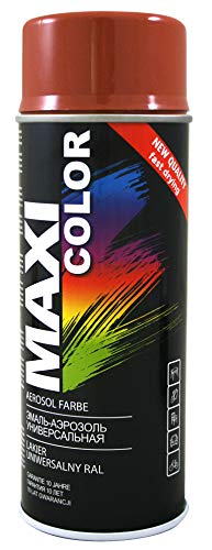 Maxi Color NEW QUALITY Sprühlack Lackspray Glanz 400ml Universelle spray Nitro-zellulose Farbe Sprühlack schnell trocknender Sprühfarbe (Ral 8004 kupferbraun glänzend)