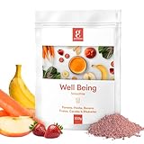GREENORA Smoothie Bowl Fruits Lyophilisés Poudre 100% Naturel. Pomme Pêche Banane Fraise Carotte Rhubarbe. Séchée. Déshydratée. Végétalien. 300 g