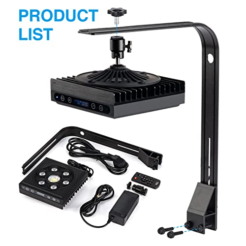 Aquarium Light-60 Watts Reef Light High Penetration Wide Coverage Sunrise Sunset Moonlight Saltwater Lights for Coral with Master Slave Group Control & Timer & Screen (Small, Watts, 60)