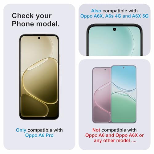 Image of Military-Grade Gorilla Tempered Glass For Oppo A6 Pro, A6x 5G, A6x 4G and Oppo A6s (6.75 Inch) With Installation Kit | Edge to Edge Coverage | Black