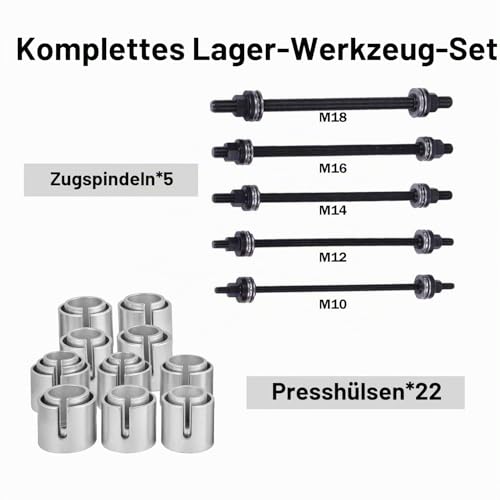 Zoomtools 27-teiliges Universal-Press- und Ziehhülsen-Werkzeug-Set, Buchsenbuchse und Lagerentferner-Set