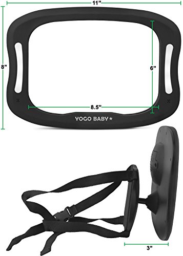 image for Yogo Baby Baby Car Mirror with Remote Control Soft Led Light Shatter-P