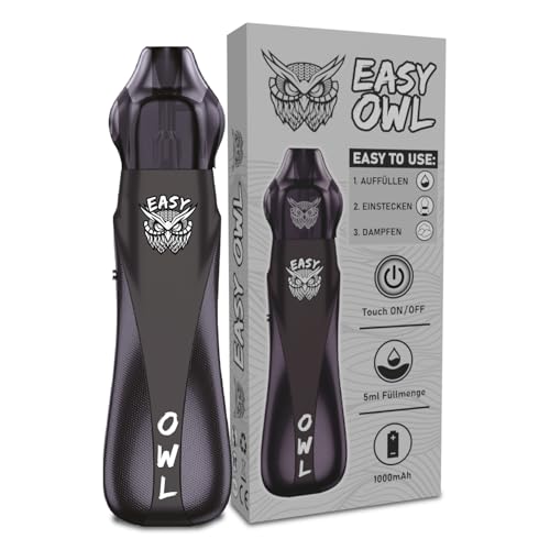 EASY OWL Pod Kit Black Carbon Wiederbefüllbare E-Zigarette mit 1000 mAh Akku 5 ml Tank 0 8 Ohm MTL Pod USB-C & Zugautomatik