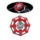 1 Pcs Metal Car Rotary Knob Decor,Auto Rotary Knob Cover for Center Console Decorative,Classic Retro Valve Handwheel Design Decor, Gear Shift, Radio Buttons Protector (Red)