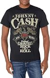Johnny Cash unisex adult Country Rock N Roll T-shirt T Shirt, Black, X-Large US