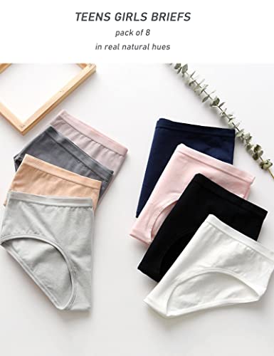 Kiench Girls' Underwear Cotton Panties Teens Basic Briefs 8-Pack Us L / Size 18-20 / 14-16 Years, Cn Xl, Basic #TOP5