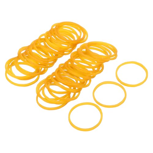 MECCANIXITY 100Pack Rubber Band Stretchable Rubber Yellow 25mmx1.4mm