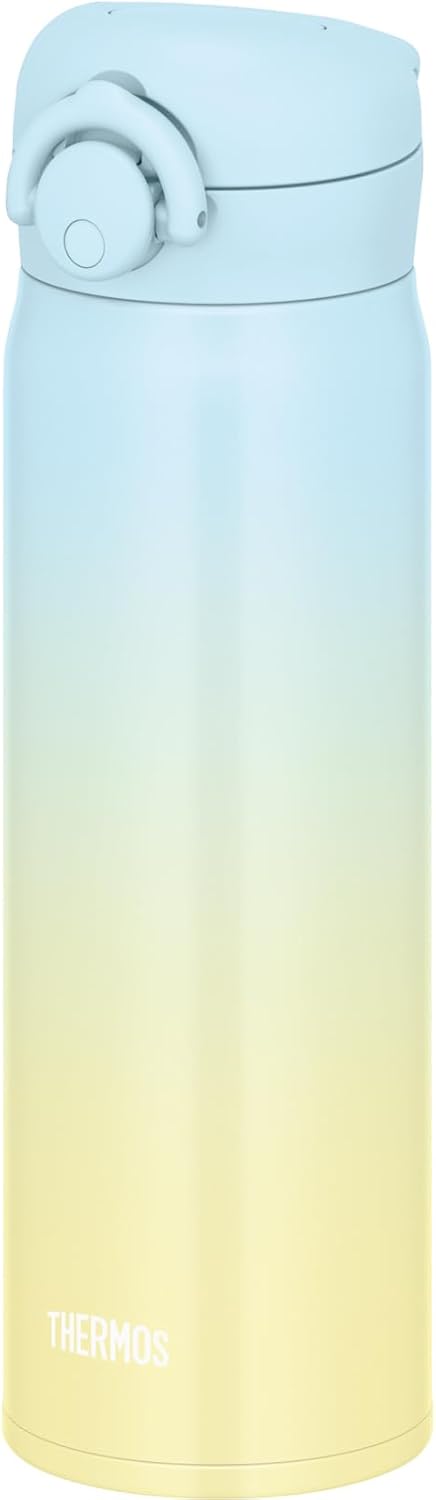 Thermos JNR-503LTD LB-Y Vacuum Insulated Portable Mug, 16.9 fl oz (500 ml), Light Blue Yellow, Easy to Clean and Easy to Clean with Open Mouth