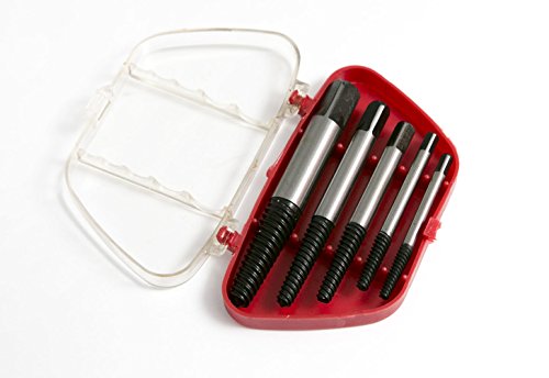 5 x screw extractor set with case, 3 mm - 19 mm, 1/8 - 3/4 inch, pack of 12 sets of 5