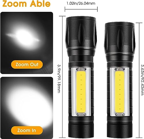 Image of LED Torch Rechargeable, Super Bright Adjustable Focus Flashlight, 3 Lighting Modes, Long Battery Life, Waterproof Pocket Size Torch for Power Cuts, Emergency, Camping, Hiking, Outdoor (Single Torc