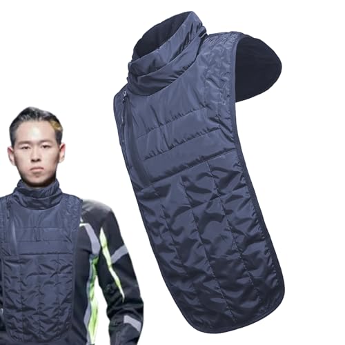 Calentador de cuello y pecho, cubierta de media cara resistente al viento para motocicleta con forro polar térmico para clima frío, calentador de cuello ajustable de invierno para esquí, ciclismo