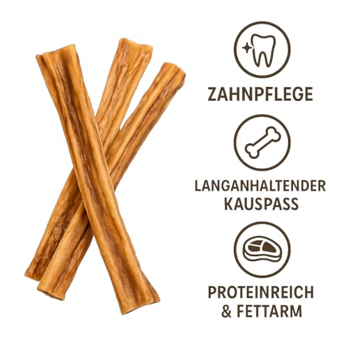 123... Hund dabei! - 1kg Premium Naturgetrocknete Rinderkopfhautstangen 30cm für Hunde - 100% Natürlich & Getreidefrei - Rinderkopfhaut - Für Starke Zähne - 100% Naturprodukt (1kg, 30cm Stangen)