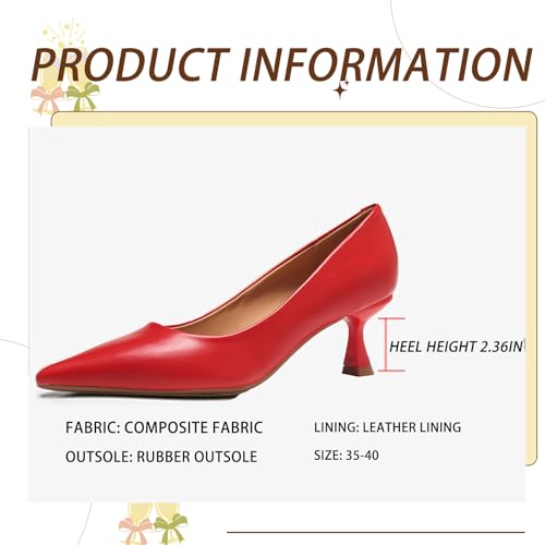 Women's Patent Leather Low Kitten Heel Pumps Elegant Gorgeous Solid Color Closed Pointed Toe Slip-On Dress High Heels Suitable for Work Parties4