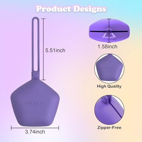 Image of Pacifier Holder Case, Large Capacity Portable Pacifier Storage Case, 100% Food Grade Silicone Pacifier Holder,BPA Free, 2Pcs(Pink&Purple)