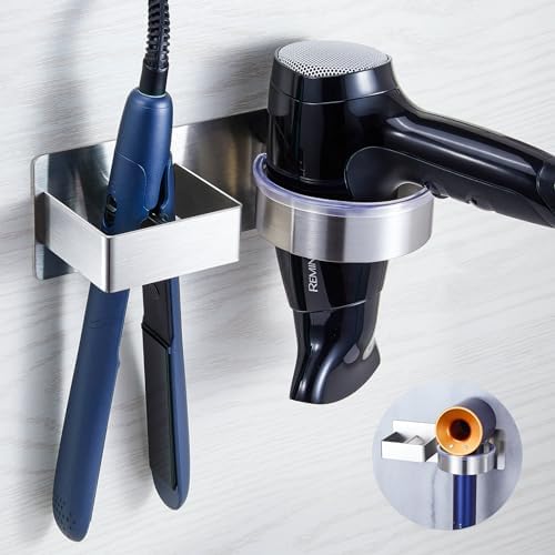 Hair Dryer Holder Wall Mount Hair Tool Organizer, Stainless