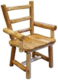 Furniture Barn USA- Rustic Log Dining Chairs with Arms-White Cedar Log Set of 2 Captain's Chairs