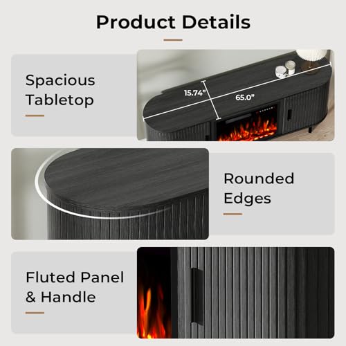 Electric Fireplace TV Stand Modern
