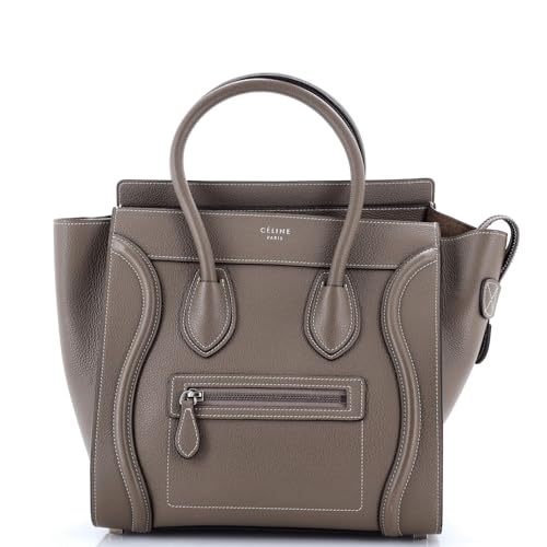 Celine, Pre-Loved Luggage Bag Grainy Leather Micro, Neutral
