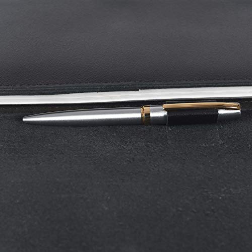 Elizo Black Refillable Leather Journal Cover Real A5 Leather Notebook Cover Portfolio Organizer Large 7 X 9 Lined Leather Bound Journal For Men Women Travel Journal Diary Binder Planner Folder Holder #TOP5