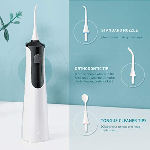 Liberex Water Flosser and Sonic Electric Toothbrush Combo - Family Oral Care Teeth Cleaner Set with USB Wireless Rechargeable Dock, 8 Multifunctional Jet Tips and Brush Head for Braces Teeth Cleaning