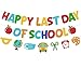 Happy Last Day of School Banner End of School Year Party Decorations Goodbye School Out Hello Summer Congrats Grad Happy Last Day Hello Summer Graduation Party Supplies
