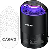 CAGVG Fly Trap Indoor, Fruit Fly Traps for Indoors Flying Insect Gnat Traps for House Indoor with Adjustable Lighting, Bug Zapper Indoor, Gnat Killer Catcher with 10 Refills （Black）
