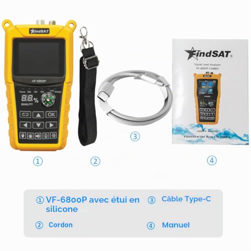 VF6800P Pointeur Satellite Parabole, DVB-S2/S/T2/T/C, Pas d'image TV – vue 6