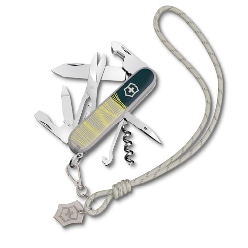 Victorinox Navaja suiza de bolsillo Companion, 16 funciones, Hecha en Suiza, multiherramienta para mujer, incl. estuche de regalo, New York Style (azul, amarillo)