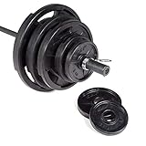CAP Barbell 300-Pound Rubber Grip Plate Weight Set, Medium