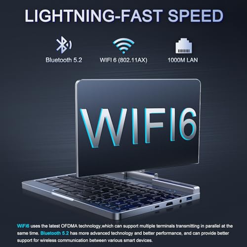 KOOTIGERS Mini Portátil 8" 2 en 1, Ordenador Portátil Win 11, N150 (hasta 3.6 GHz), 12 GB RAM 1 TB SSD, Pantalla Táctil HD, Teclado Retroiluminado, Wi-Fi 6, USB-C, PC Ligero y Portátil para - imagen 7