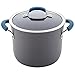 Rachael Ray Brights Hard Anodized Nonstick Cookware Pots and Pans Set, 10 Piece, Gray with Marine Blue Handles