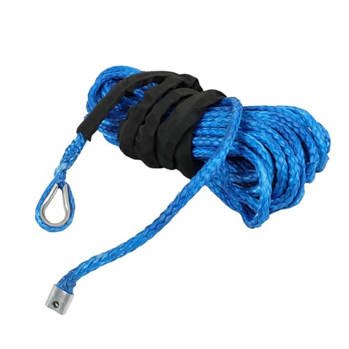 TINVHY 5/16In x 50Ft 12000Lbs Blue Synthetic Winch Rope Winch Line Replacement for ATV UTV SUV by TINVHY - Image 4