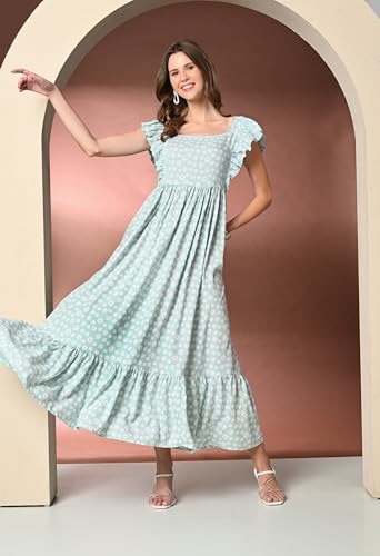 Image of Daevish Rayon Fit and Flare Women Maxi Dress