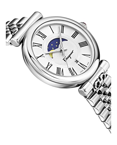 Ora Moonphase Collection Luxury Womens Watch Timepieces with a Silver Bracelet and Dial Featuring a Stainless Steel Case3