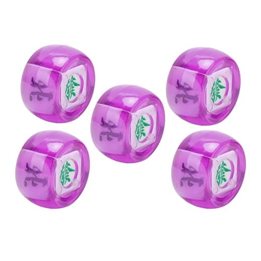 Rengue Mahjong-Würfelset, Mahjong-Windrichtungswürfel, Kunststoffmaterial für Brettspiele und Digitalen Unterricht, mit Exquisiter Verarbeitung und Kompakter Größe 2,2 X, X, cm (Transparentes Lila)