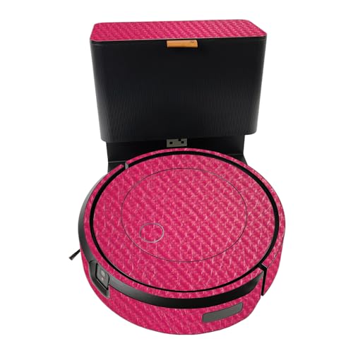 Carbon Fiber Smart Home Skin Compatible with iRobot Roomba J5 Plus - Pink Pleather - Premium 3M Vinyl Protective Wrap Decal Cover - Easy to Apply | Crafted in The USA by MightySkins
