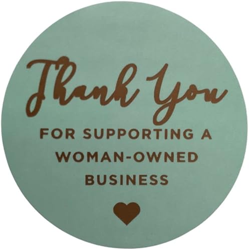 Thank You for Supporting A Woman Owned Business - Rollo de 500 calcomanías, calcomanías redondas de papel kraft de 1.5 pulgadas, calcomanías de
