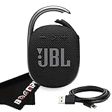 Boomph Sound Pack: JBL Clip 4 Portable Bluetooth Wireless Speaker with IP67 Waterproof, Dustproof, Carabiner Clip, Built-in Battery | 10 Hour Play Time of Rich Audio and Punchy Bass | Black
