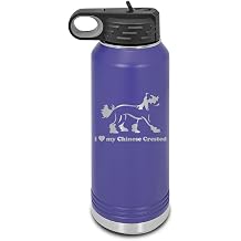 I Love My Chinese Crested Laser Engraved Water Bottle Customizable Polar Camel Stainless Steel Many Colors Sizes with Straw - v2 puff - 32 oz - Purple