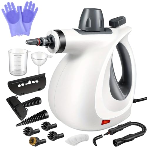 Nettoyeur Vapeur 10 en 1 Puissant & Multi-Usages, Cleaneasy-Nettoyeur vapeur portable, nettoyeur vaporisateur avec 11 Accessoires, Avec verrouillage de sécurité, Pour la maison, la voituree