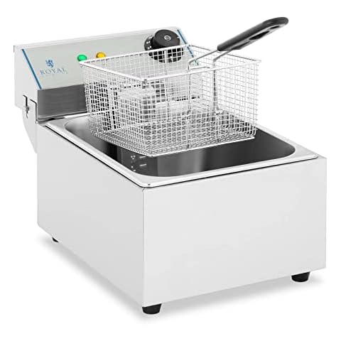Royal Catering RCEF-10EY-ECO Fritteuse Edelstahl Elektro Fritteuse mit Korb 3200 W 10 Liter Max. Füllmenge ECO-Modell Cover