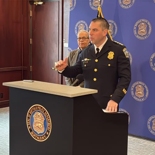 Interim Buffalo Police commissioner Craig Macy runs down the timeline of an officer-involved shooting on Thursday night along Minnesota Avenue