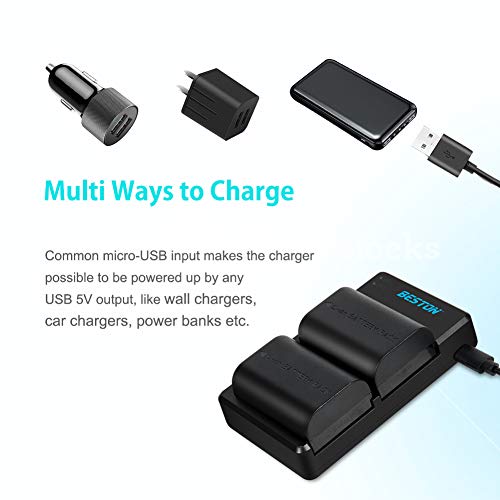 Beston 2-Pack Lp-E6 Lp-E6N Battery And Charger For Canon Eos R 6D 7D 60D 70D 80D 90D, 5D Mark Ii Iii Iv, 6D Mark Ii, 7D Mark Ii, 5Ds R, Xc10 Xc15 Camera #TOP2