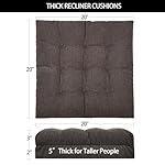 HAVARGO Recliner Cushions for Elderly, 20x20x5 Inch Thick Chair Cushion Patent Design Soft Tufted Dual Layer Booster Seat Cushions for Seniors Recliner Risers Taupe 1P - Image 3
