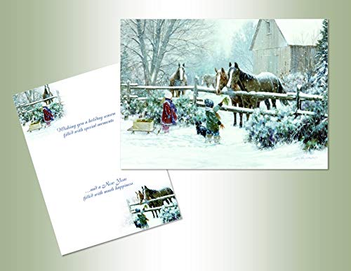 Performing Arts Velvet Touch Finish, Full Color Inside Feeding Horses Stationery Paper, 05236-16