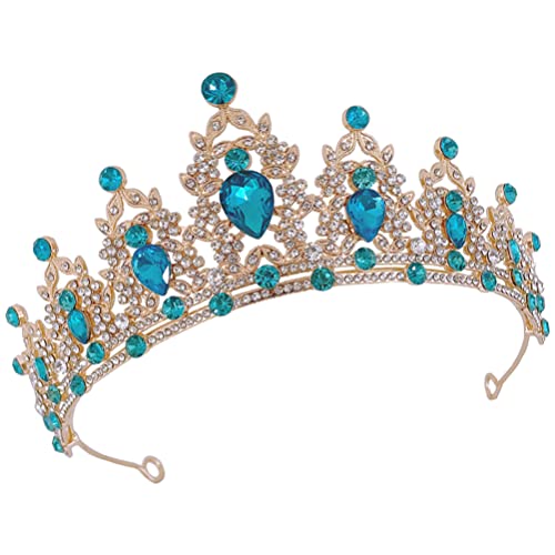 Tiaras de corona de novia fijas que no se caen con cristales brillantes