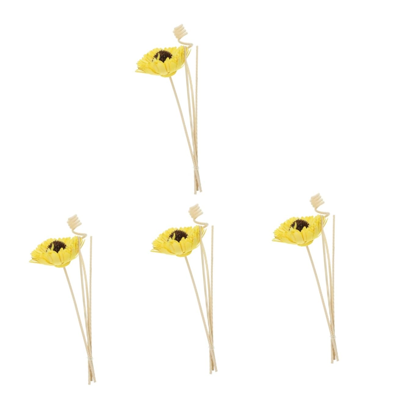 Gatuida 4 Set Aromaterapia con fiori secchi ricarica tappo bastoncini profumati essence stick diffusore profumo bastoncini aromatici per matrimoni semplici bastoncini diffusori Yellow