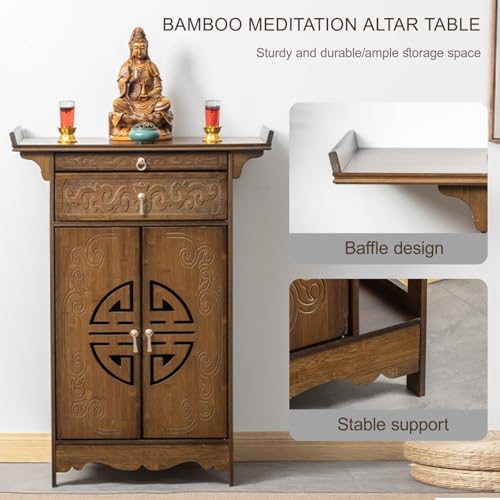 Table de méditation avec rangement pour un autel de maison épuré - 7